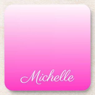 Posavasos Personalized two-tone gradient ombre hot pink
