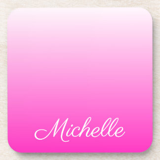 Posavasos Personalized two-tone gradient ombre hot pink
