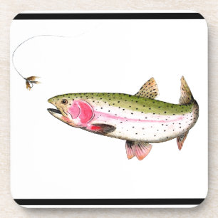 Posavasos Pesca con mosca de la trucha arco iris