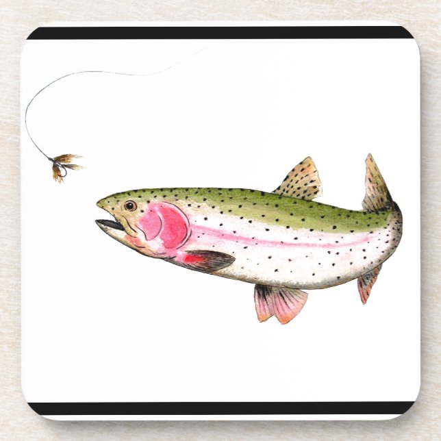 Posavasos Pesca de trucha arco iris (Frente)
