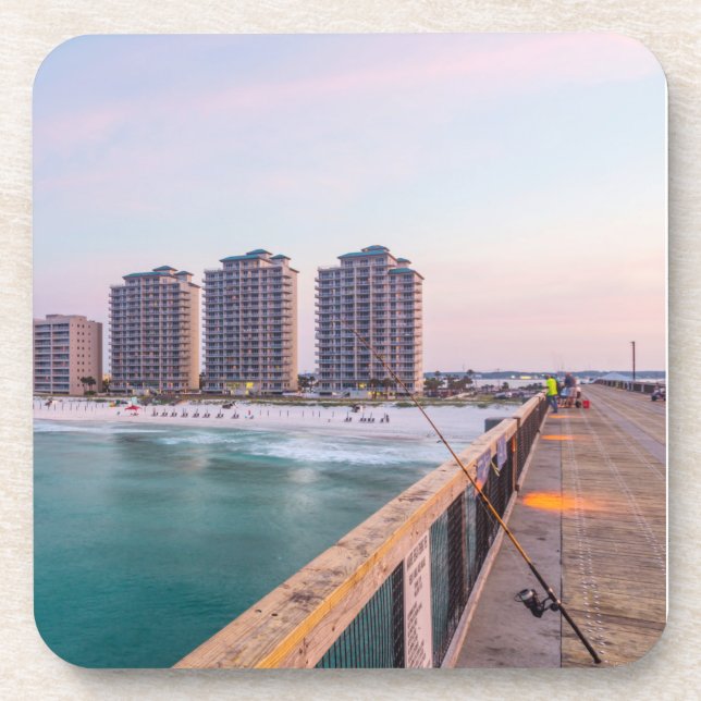 Posavasos Pesca temprana en la playa Navarra de Florida (Frente)
