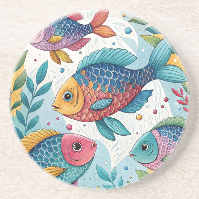 Posavasos Pescado arco iris bajo el agua (Frente)