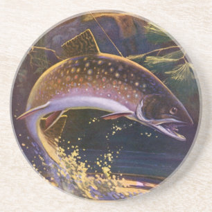 Posavasos Pescado de época, pesca deportiva para trucha de r
