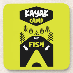 Posavasos Pescado de Kayak y viaje de pesca de campamento re