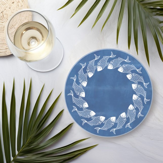 Posavasos Pescado en azul y blanco (Subido por el creador)