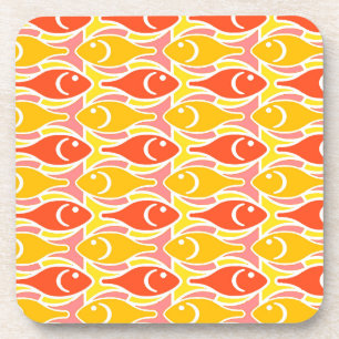 Posavasos Pescado moderno de medio siglo, naranja de mandari