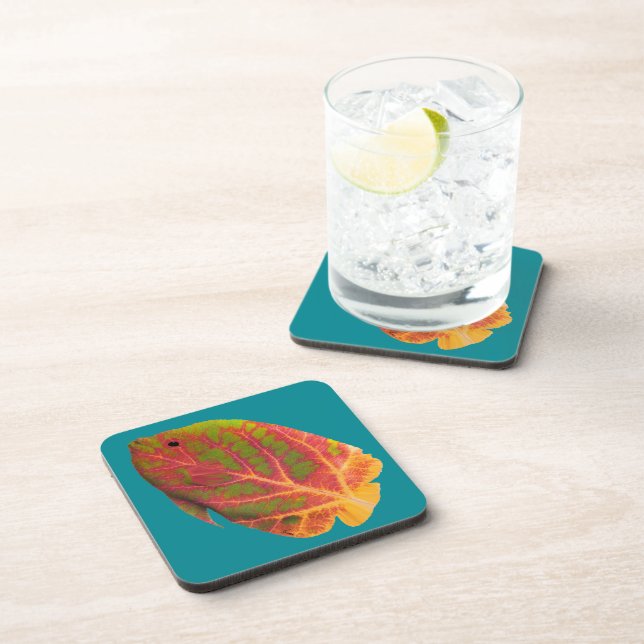 Posavasos Pescado tropical de hoja de ave 1 (Lado Derecho)