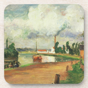 Posavasos Pescadores de Camille Pissarro el en los bancos