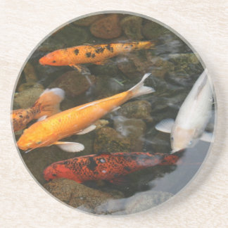 Posavasos Pescados de Koi en fotografía de la charca