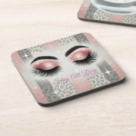 Posavasos Pestañas Glitter Rosa Glam