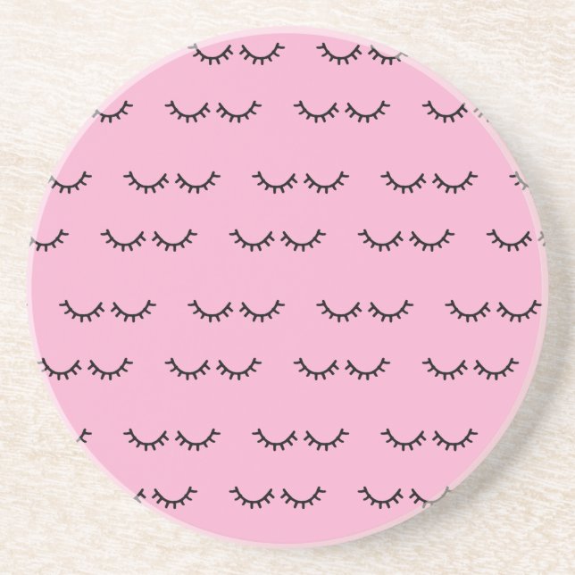 Posavasos Pestañas Negras Rosadas (Frente)
