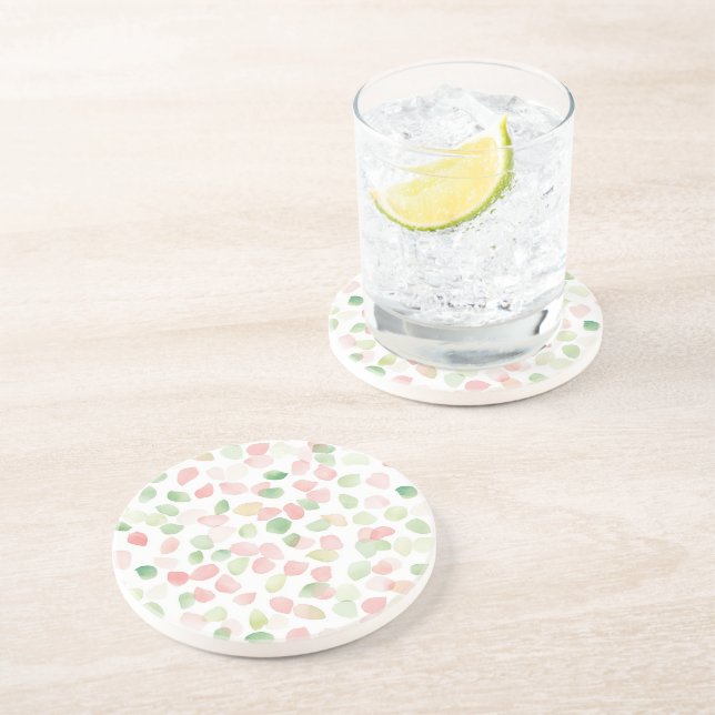 Posavasos Pétalos de Flor de Menta Rosa Rubor Preciosos   (Lado)