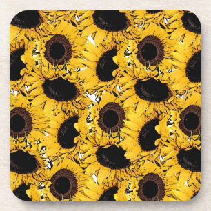 Posavasos pétalos de girasoles nadan bucean naturaleza marin