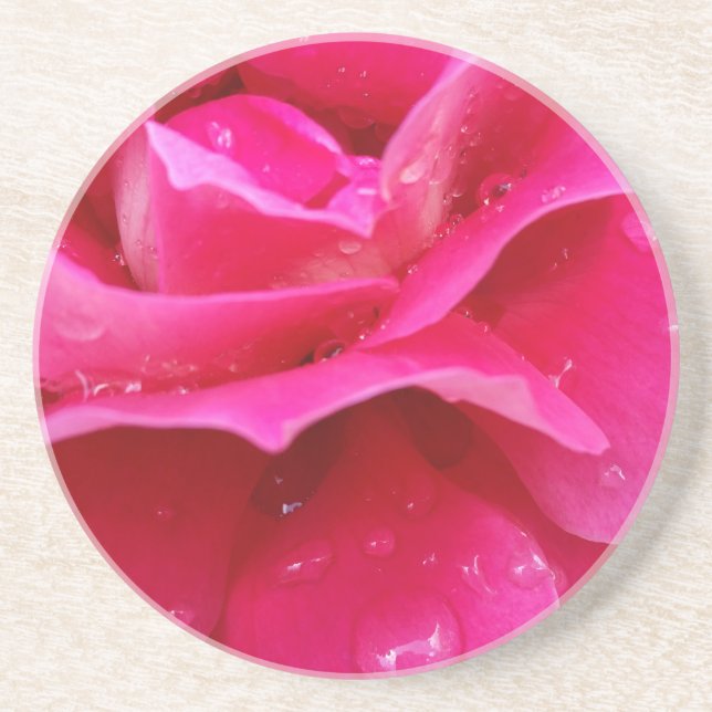 Posavasos pétalos de rosa rosa rosa rosado (Frente)