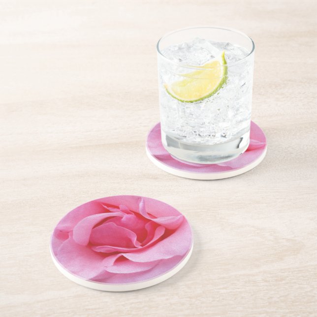 Posavasos Pétalos de rosa rosados (Lado)