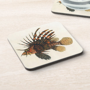Posavasos Pez León Antiguo, Animal de Vida Marina Oceánica