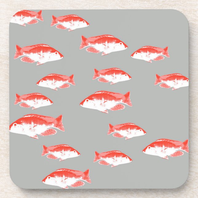 Posavasos Pez rojo y gris (Frente)