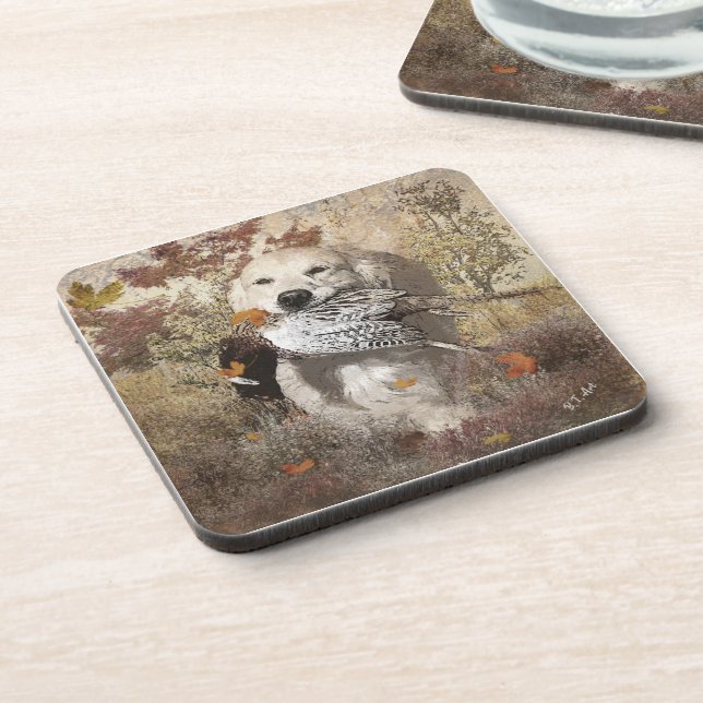 Posavasos Pheasant de caza , impresión acrílica poster de ta (Lado Izquierdo)