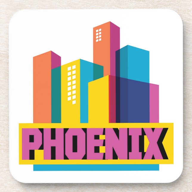 Posavasos Phoenix, horizonte de neón de Arizona el | (Frente)
