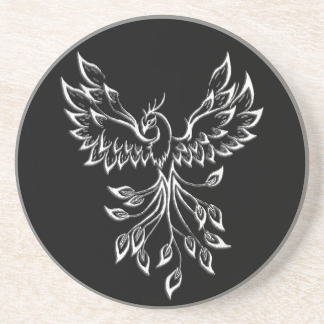 Posavasos Phoenix Rises en Negro (Frente)
