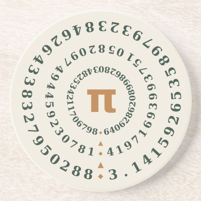 Posavasos Pi 100 Dígitos Espiral Matemática Profesor Día de  (Frente)