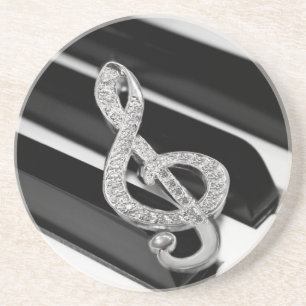 Posavasos Piano y música Gclef