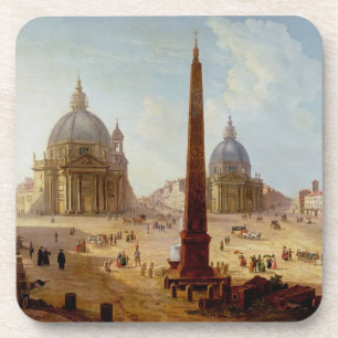 Posavasos Piazza del Popolo, Roma (aceite en lona)