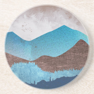 Posavasos Picos de montaña azul