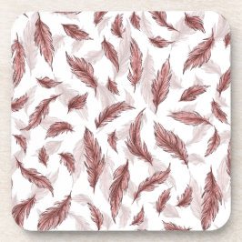 Posavasos pie de plumas, lobo sonriente feliz