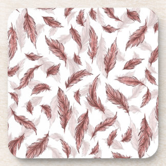 Posavasos pie de plumas, lobo sonriente feliz