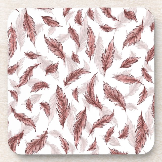 Posavasos pie de plumas, lobo sonriente feliz (Frente)