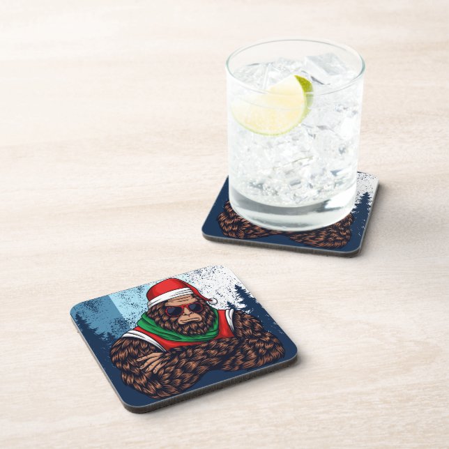 Posavasos Pie Grande Santa Claus En El Bosque (Lado Derecho)