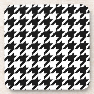 Posavasos Pied de gallo negro y blanco a cuadros