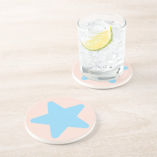 Posavasos Piedra de arenisca de la crema de la estrella azul