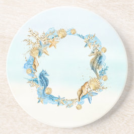 Posavasos Piedra de la playa de la Pascua Azul, Tan, Aqua
