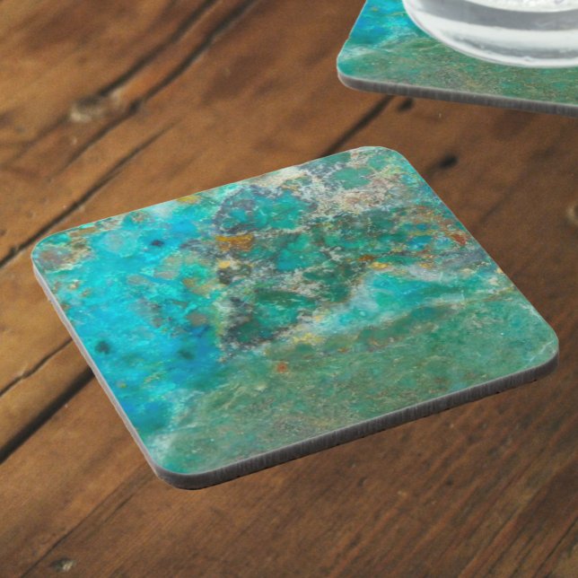 Posavasos Piedra mineral de crisocolal azul (In Situ)