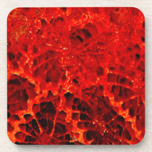 Posavasos Piedra teñida rojo coralino fosilizada