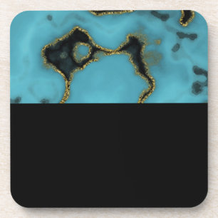 Posavasos Piedra turquesa oro y negro