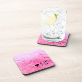 Posavasos Piel de Faux del último Hot Pink Fuzzy
