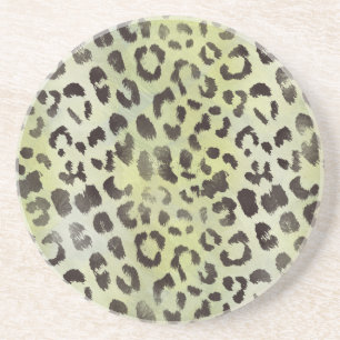 Posavasos Piel de leopardo en verde lima mandarina