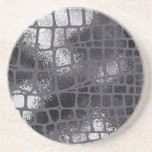 Posavasos Piel de serpiente negra metálica: Textura elegante