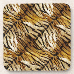 Posavasos Piel de tigre, elegante, tigre, rayado, huella ani