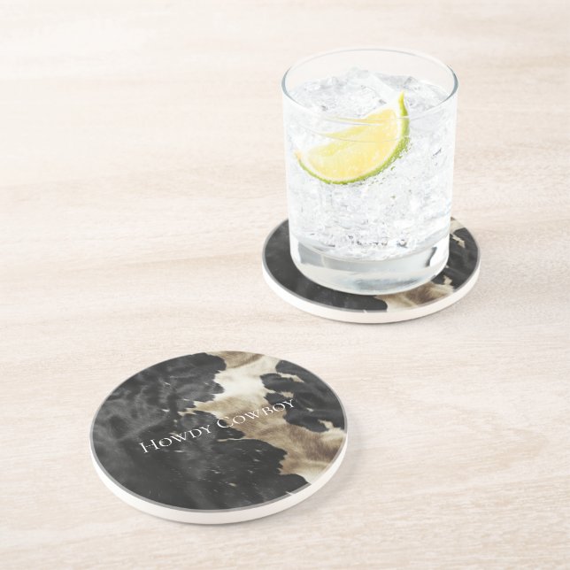 Posavasos Piel de vaca Black Champagne Gold (Lado)