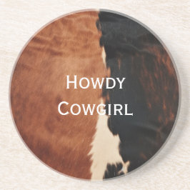 Posavasos Piel de vaca de Faux Black Southwest de Brown