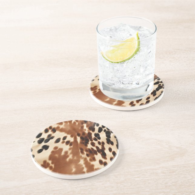 Posavasos Piel de vaca de Western Brown (Lado)