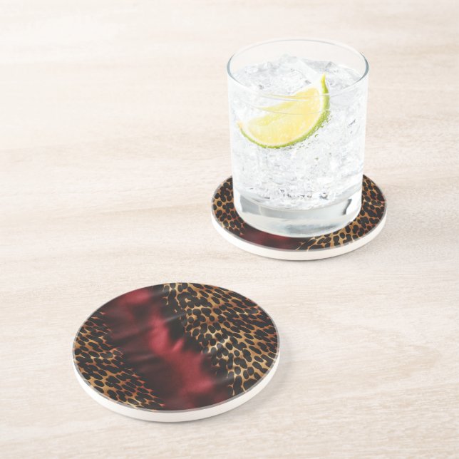 Posavasos Piel de vaca Southwest de Red Gold Faux Cowgirl (Lado)