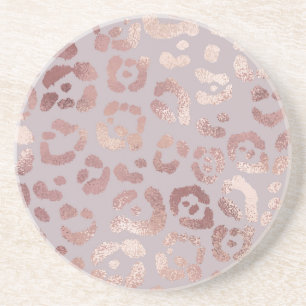 Posavasos Piel leopardo: elegancia dorada rosa.