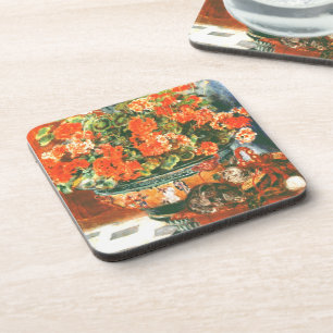 Posavasos Pierre-Auguste Renoir - Geranios Y Gatos