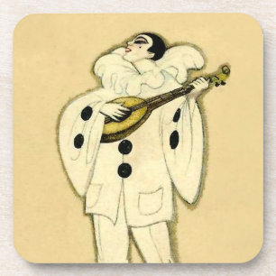 Posavasos Pierrot Serenata a una Luna Creciente por Sophia C