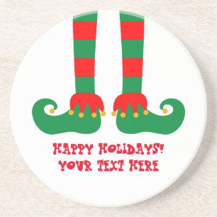 Posavasos Pies de elfo de Navidad personalizados divertido p